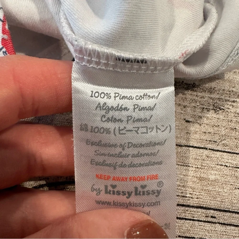 Kissy Kissy White Kids Pajama Set with Red and Blue Race Car Print